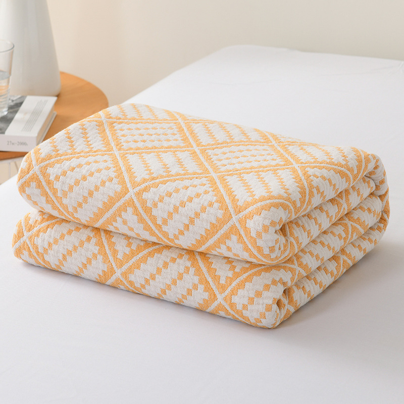 Kokvilnas dvieļu segu – vasaras dzesēšana, ģeometrisks raksts, reaktīvā krāsošana, 1,05–1,50 kg