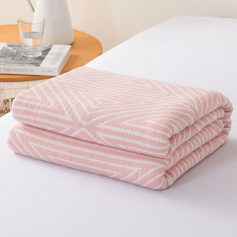 Kokvilnas dvieļu segu – vasaras dzesēšana, ģeometrisks raksts, reaktīvā krāsošana, 1,05–1,50 kg