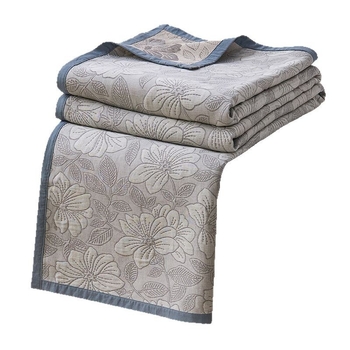 Trīsdaļīgs dvieļu segu komplekts, 100% kokvilna gauze, ziedu raksts, 1,1–1,5 kg, pavasaris–rudens, reaktīvā apdruka
