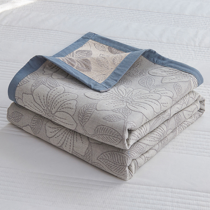 Trīsdaļīgs dvieļu segu komplekts, 100% kokvilna gauze, ziedu raksts, 1,1–1,5 kg, pavasaris–rudens, reaktīvā apdruka