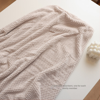 Set za kupanje od koralnog baršuna (ručnik, kupaonski ručnik i kapa za sušenje kose) – 3 komada, visoka upojnost, brzo sušenje, 83% poliester / 17% najlon, 100D, Plain weave