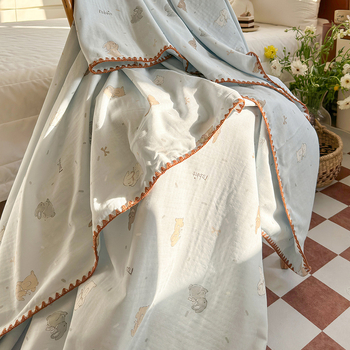 Kokvilnas divslāņu aukla segu ar ziedu rakstu, piemērota visiem gadalaikiem, INS stils, 500–799 g