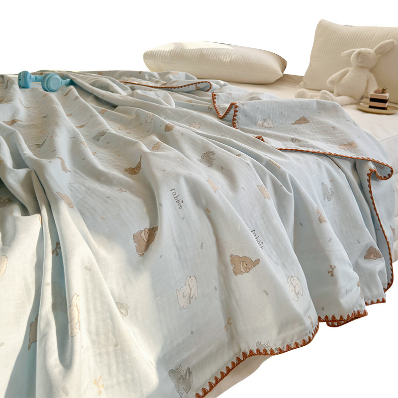 Kokvilnas divslāņu aukla segu ar ziedu rakstu, piemērota visiem gadalaikiem, INS stils, 500–799 g