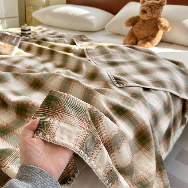 Kokvilnas divslāņu aukla segu ar ziedu rakstu, piemērota visiem gadalaikiem, INS stils, 500–799 g