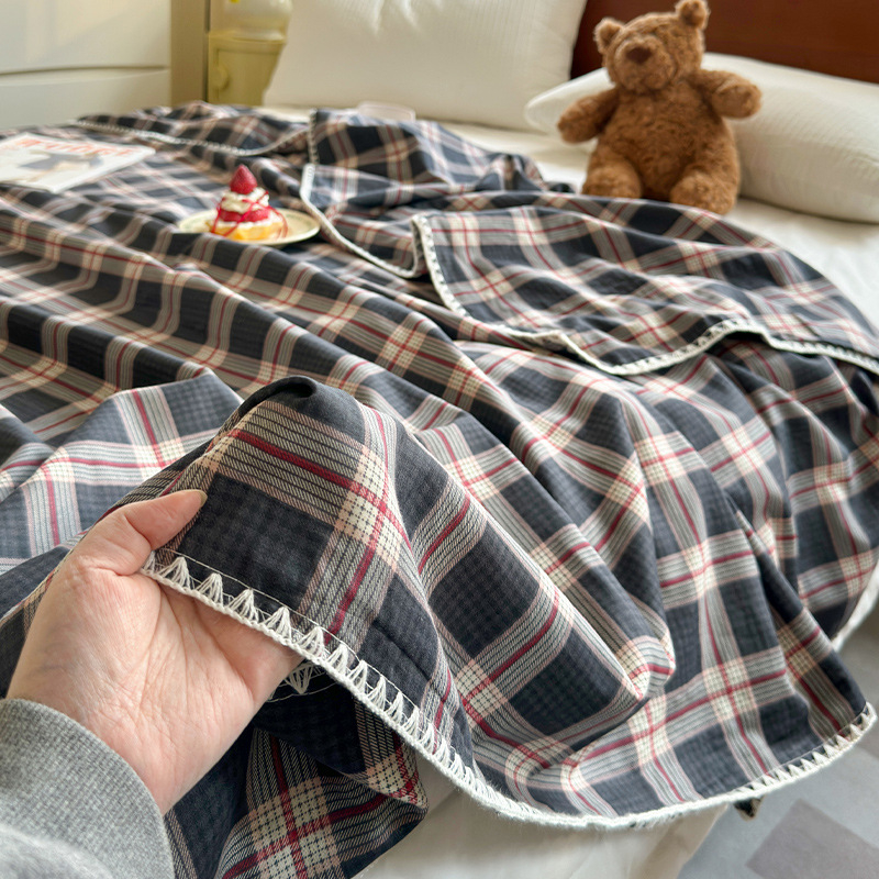 Kokvilnas divslāņu aukla segu ar ziedu rakstu, piemērota visiem gadalaikiem, INS stils, 500–799 g