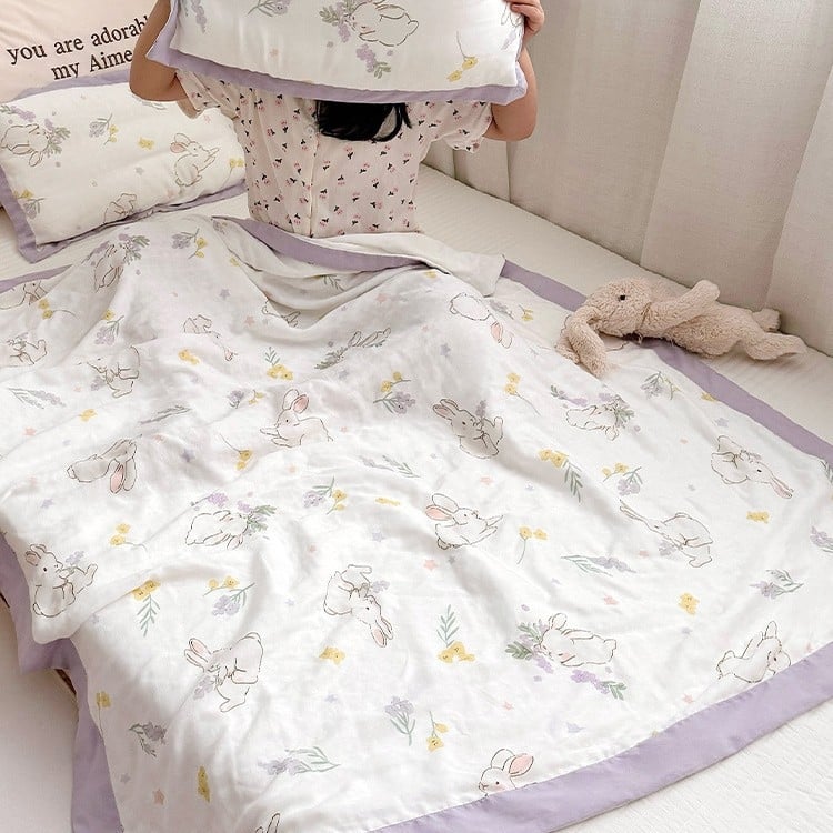 Vaikų pledas iš bambuso pluošto, visiems sezonams, animacinis raštas, INS stilius, svoris 1000-1499 g