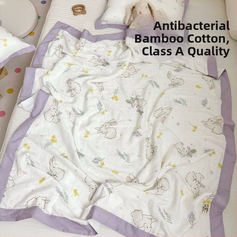 Vaikų pledas iš bambuso pluošto, visiems sezonams, animacinis raštas, INS stilius, svoris 1000-1499 g