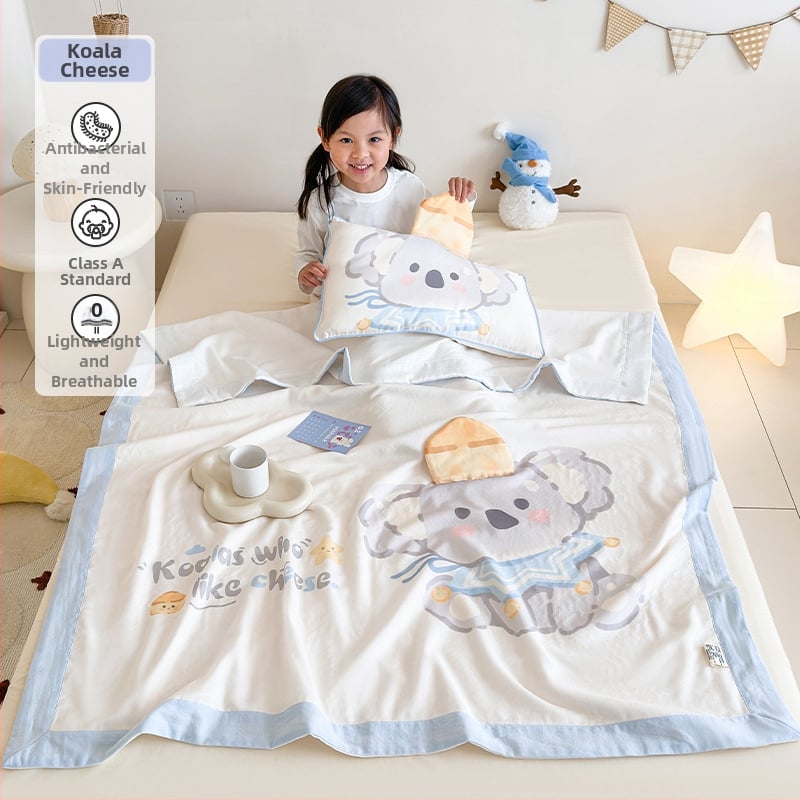 Vaikų pledas iš bambuso pluošto, visiems sezonams, animacinis raštas, INS stilius, svoris 1000-1499 g