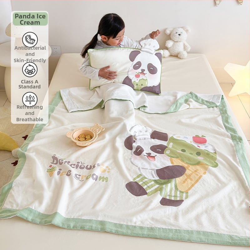 Vaikų pledas iš bambuso pluošto, visiems sezonams, animacinis raštas, INS stilius, svoris 1000-1499 g