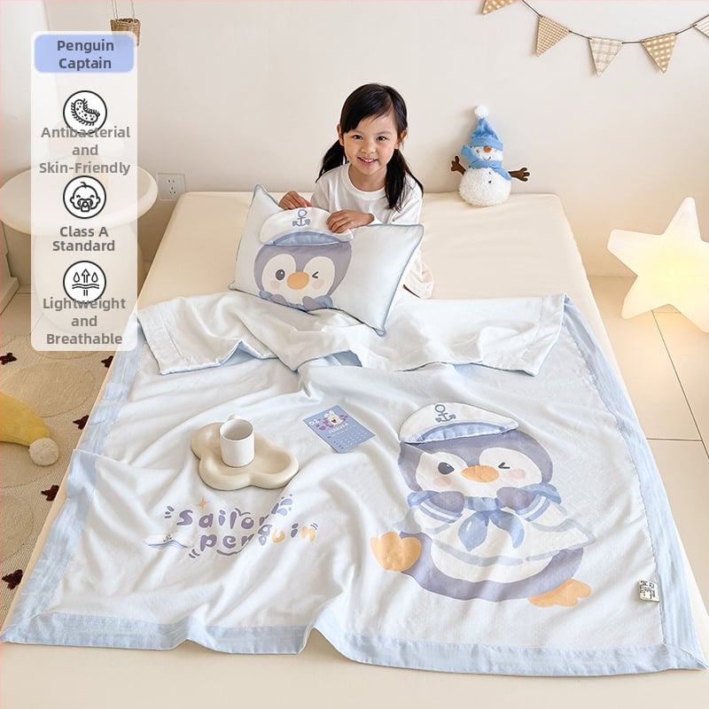 Vaikų pledas iš bambuso pluošto, visiems sezonams, animacinis raštas, INS stilius, svoris 1000-1499 g