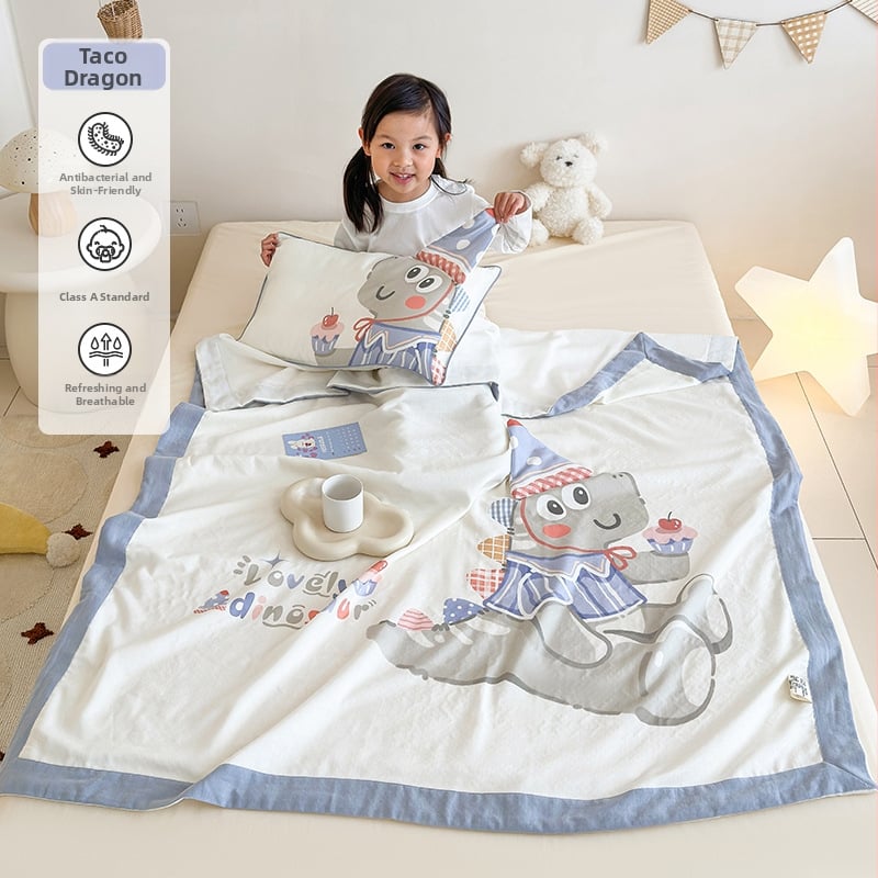 Vaikų pledas iš bambuso pluošto, visiems sezonams, animacinis raštas, INS stilius, svoris 1000-1499 g
