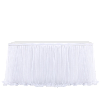 Nailona režģa galda svārki, taisnstūrveida forma, vienkrāsains raksts, kāzām un viesnīcu pasākumiem