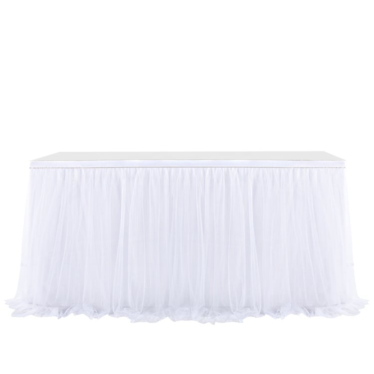 Nailona režģa galda svārki, taisnstūrveida forma, vienkrāsains raksts, kāzām un viesnīcu pasākumiem