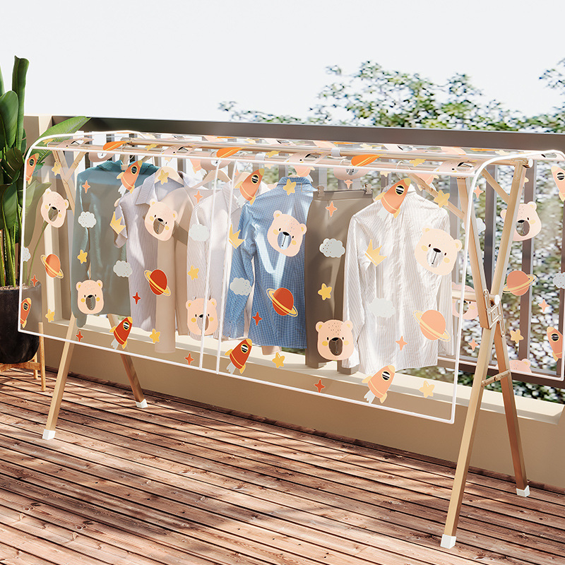 Drēbju pārklājums ar drukātu Kosmosa lāci, caurspīdīgs, PVC, putekļu izturīgs, drēbēm (vasaras 2024 izlase)