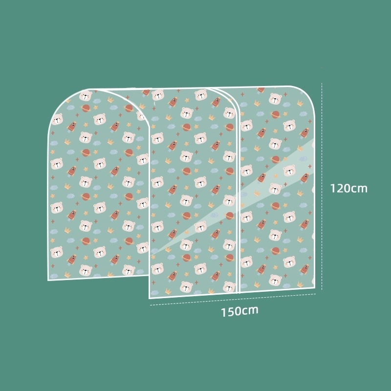 Drēbju pārklājums ar drukātu Kosmosa lāci, caurspīdīgs, PVC, putekļu izturīgs, drēbēm (vasaras 2024 izlase)