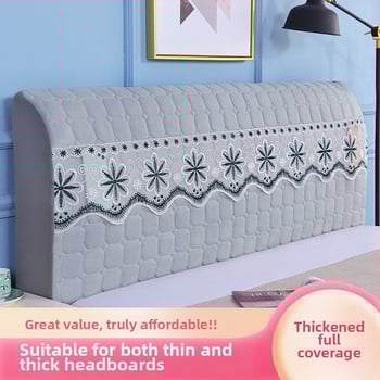 Kokvilnas gultas galvas pārklājs, mūsdienīgs minimālisma dizains, Eiropas stilā izliektā mugura, putekļu aizsardzības pārvalks