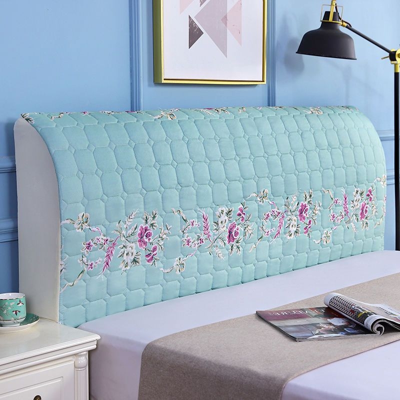 Kokvilnas gultas galvas pārklājs, mūsdienīgs minimālisma dizains, Eiropas stilā izliektā mugura, putekļu aizsardzības pārvalks