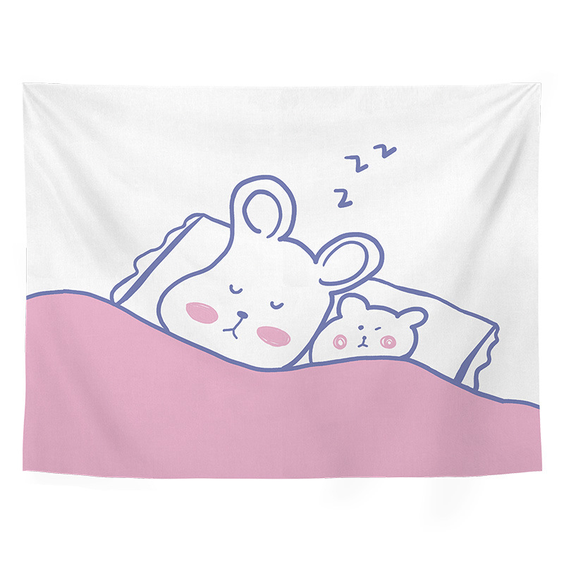 Nordijska tapiserija za zid od poliestera, pravokutnog oblika, uzorak crtani/Anime, dekor dnevnog boravka i spavaće sobe