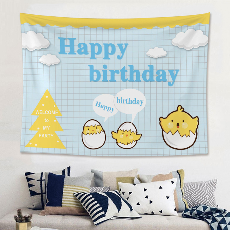 Декоративен гоблен за детско парти – фон за 100-дневен юбилей, Нордически Мори стил, ръчно тъкан, правоъгълен