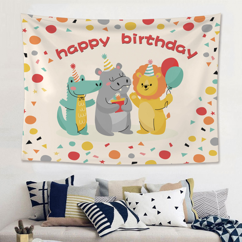 Декоративен гоблен за детско парти – фон за 100-дневен юбилей, Нордически Мори стил, ръчно тъкан, правоъгълен