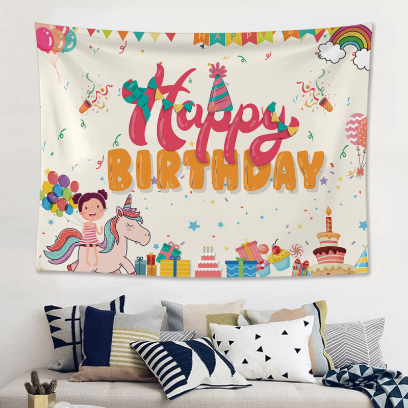 Декоративен гоблен за детско парти – фон за 100-дневен юбилей, Нордически Мори стил, ръчно тъкан, правоъгълен