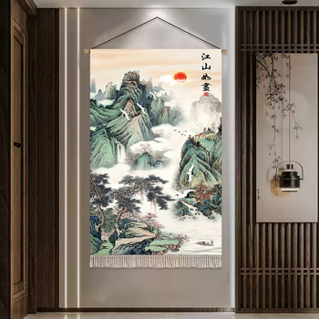 Етнически гоблен за стена - полиестер 100%, лен 10%, машинно тъкан, правоъгълна форма