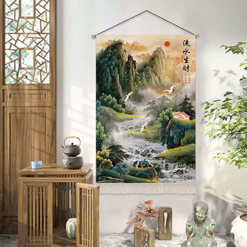 Етнически гоблен за стена - полиестер 100%, лен 10%, машинно тъкан, правоъгълна форма