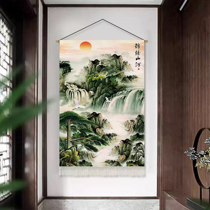 Етнически гоблен за стена - полиестер 100%, лен 10%, машинно тъкан, правоъгълна форма