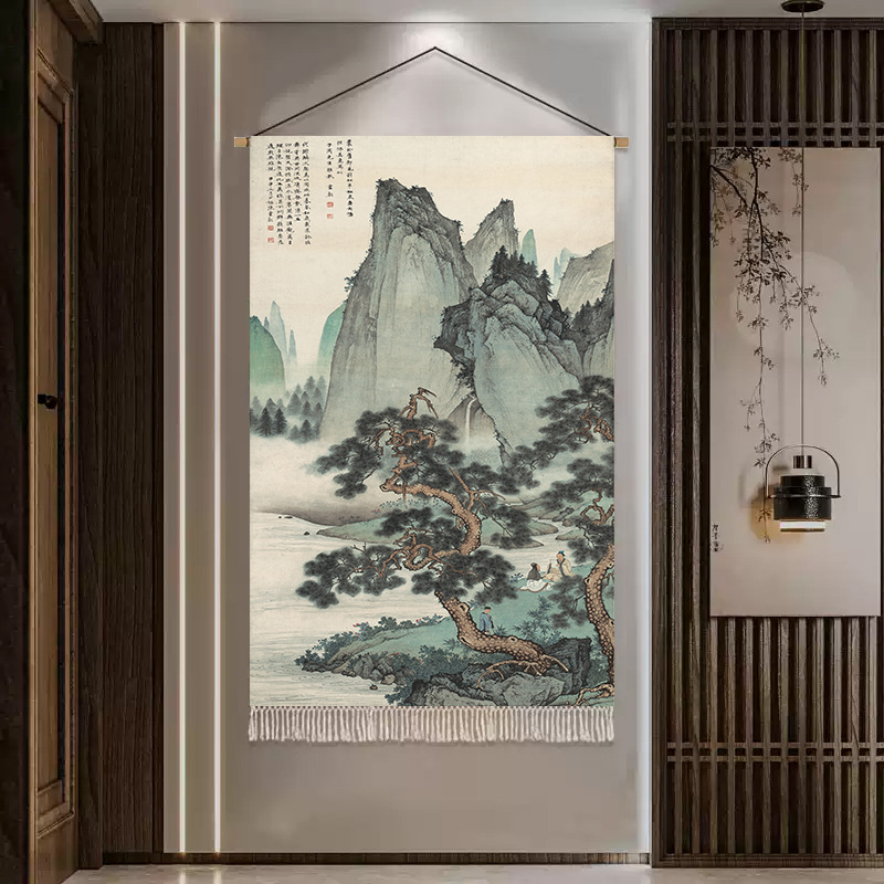 Етнически гоблен за стена - полиестер 100%, лен 10%, машинно тъкан, правоъгълна форма