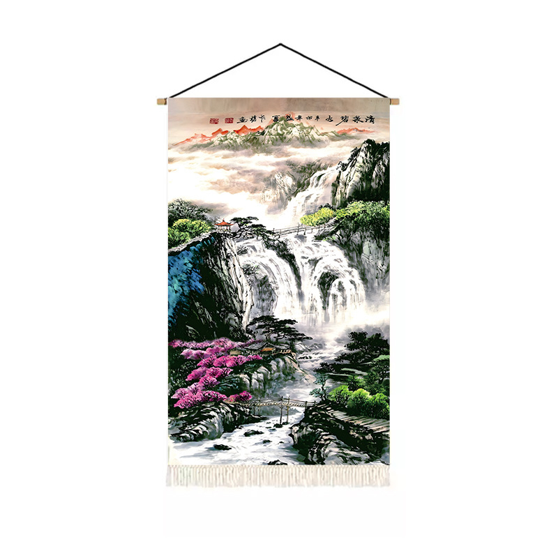 Етнически гоблен за стена - полиестер 100%, лен 10%, машинно тъкан, правоъгълна форма