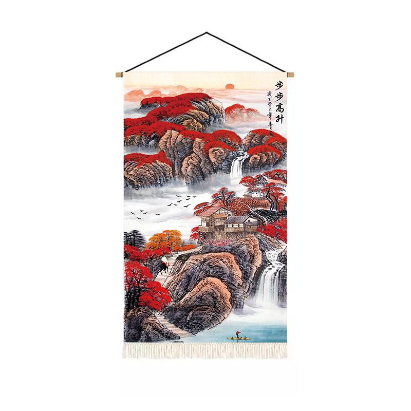 Етнически гоблен за стена - полиестер 100%, лен 10%, машинно тъкан, правоъгълна форма