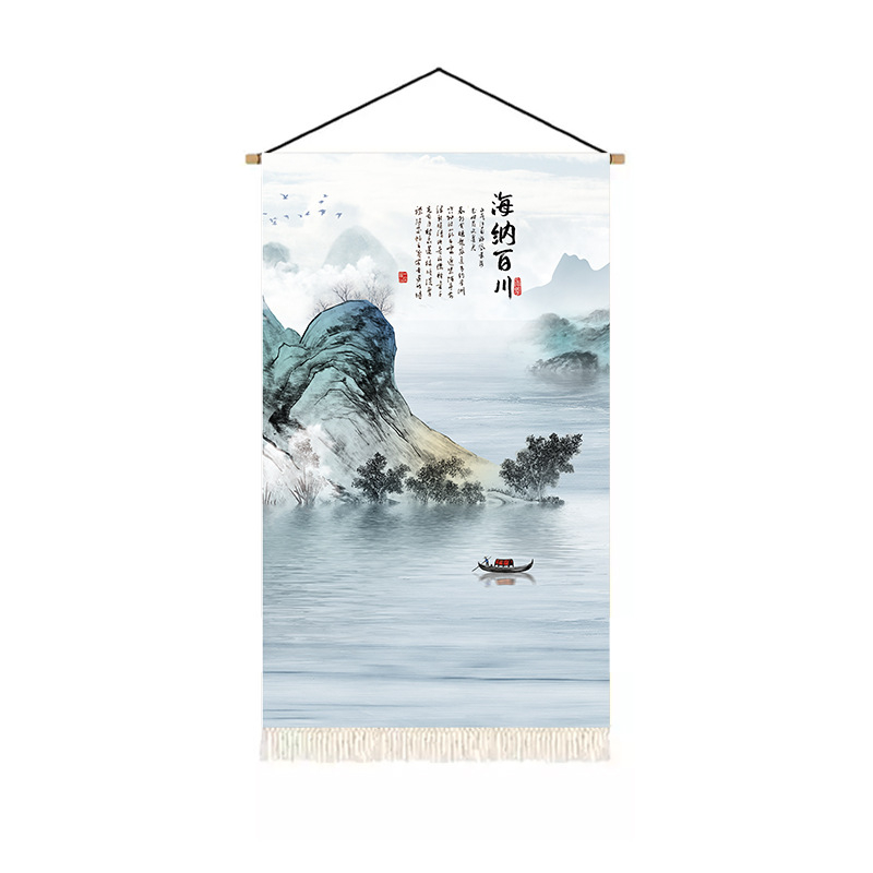 Етнически гоблен за стена - полиестер 100%, лен 10%, машинно тъкан, правоъгълна форма