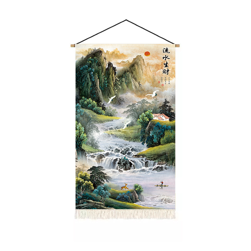 Етнически гоблен за стена - полиестер 100%, лен 10%, машинно тъкан, правоъгълна форма