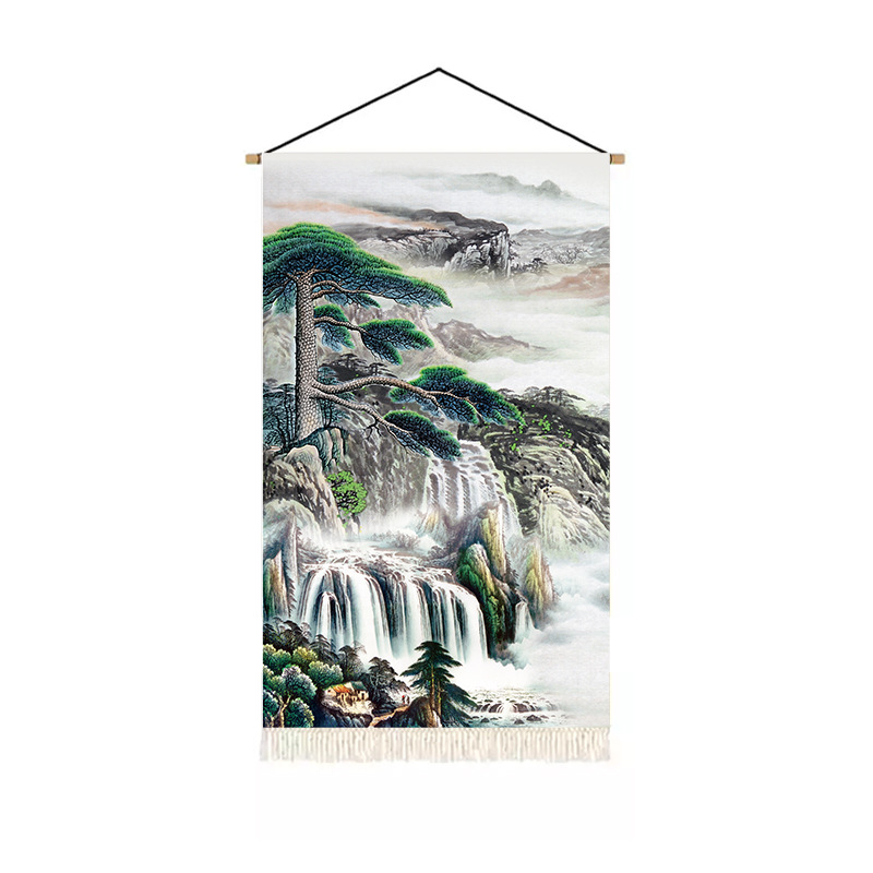 Етнически гоблен за стена - полиестер 100%, лен 10%, машинно тъкан, правоъгълна форма