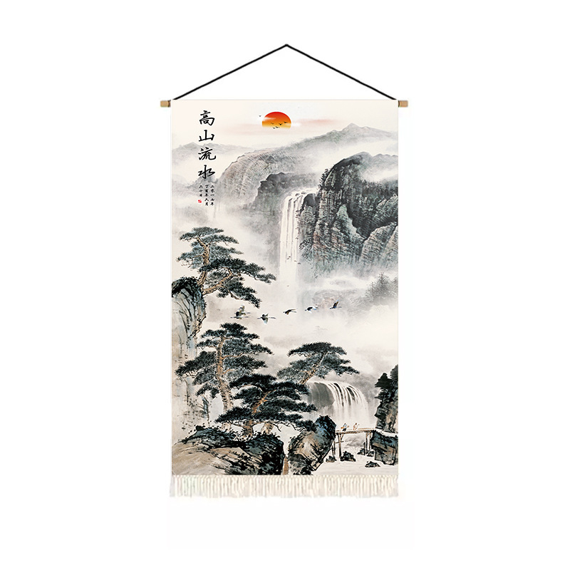 Етнически гоблен за стена - полиестер 100%, лен 10%, машинно тъкан, правоъгълна форма