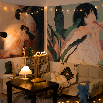 Гоблен - памучен материал, машинно тъкане, корейски стил, за хол (Памук; Машинно тъкане; Стил: Корейски; Пространство: Хол; Категория: Гоблен)