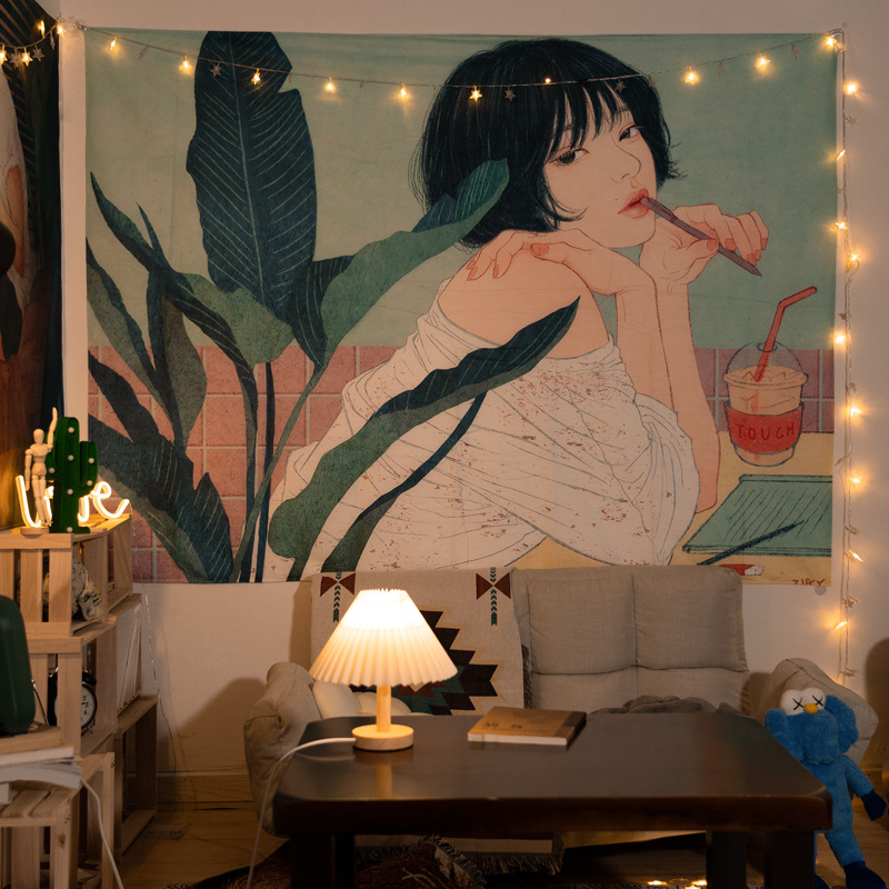 Гоблен - памучен материал, машинно тъкане, корейски стил, за хол (Памук; Машинно тъкане; Стил: Корейски; Пространство: Хол; Категория: Гоблен)