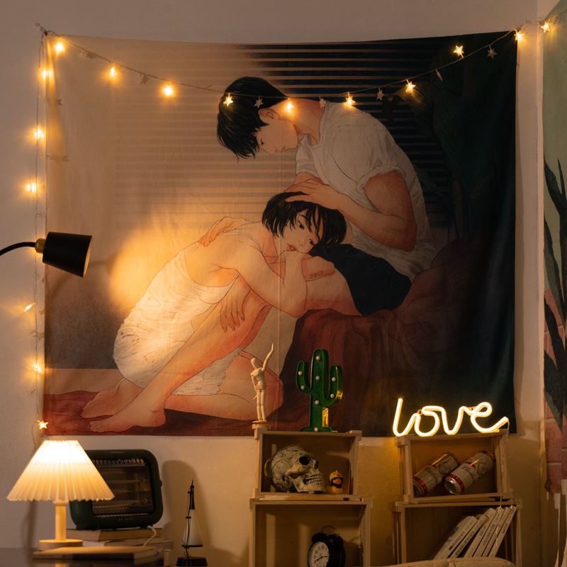 Гоблен - памучен материал, машинно тъкане, корейски стил, за хол (Памук; Машинно тъкане; Стил: Корейски; Пространство: Хол; Категория: Гоблен)