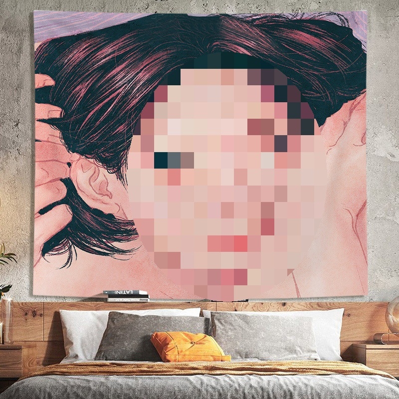 Гоблен - памучен материал, машинно тъкане, корейски стил, за хол (Памук; Машинно тъкане; Стил: Корейски; Пространство: Хол; Категория: Гоблен)