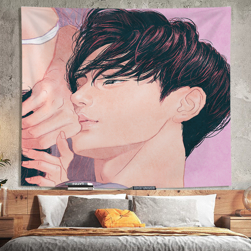 Гоблен - памучен материал, машинно тъкане, корейски стил, за хол (Памук; Машинно тъкане; Стил: Корейски; Пространство: Хол; Категория: Гоблен)