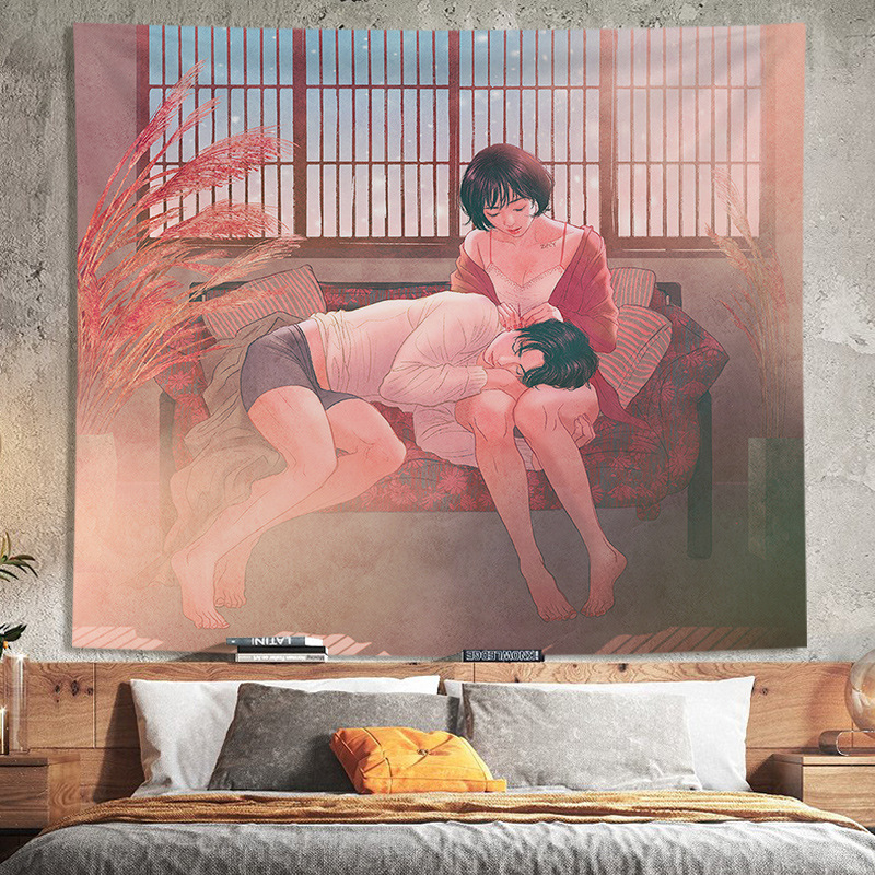 Гоблен - памучен материал, машинно тъкане, корейски стил, за хол (Памук; Машинно тъкане; Стил: Корейски; Пространство: Хол; Категория: Гоблен)