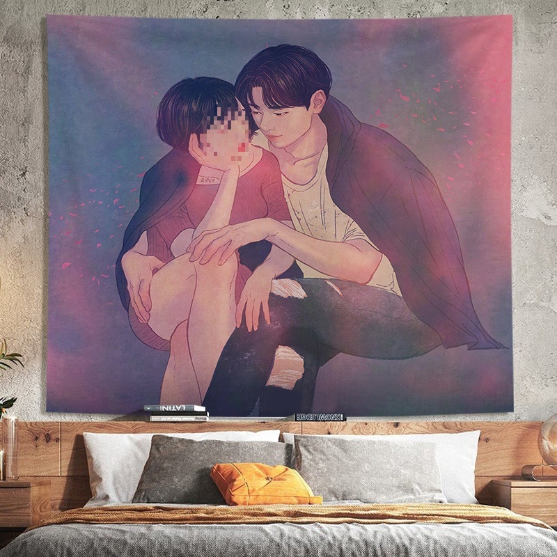 Гоблен - памучен материал, машинно тъкане, корейски стил, за хол (Памук; Машинно тъкане; Стил: Корейски; Пространство: Хол; Категория: Гоблен)