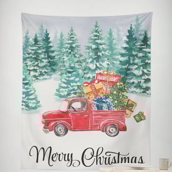 Ziemassvētku gobelēns sienas dekors – taisnstūra, 100% poliesters, roku mazgāšana, gatavs produkts, pielāgošana pieejama