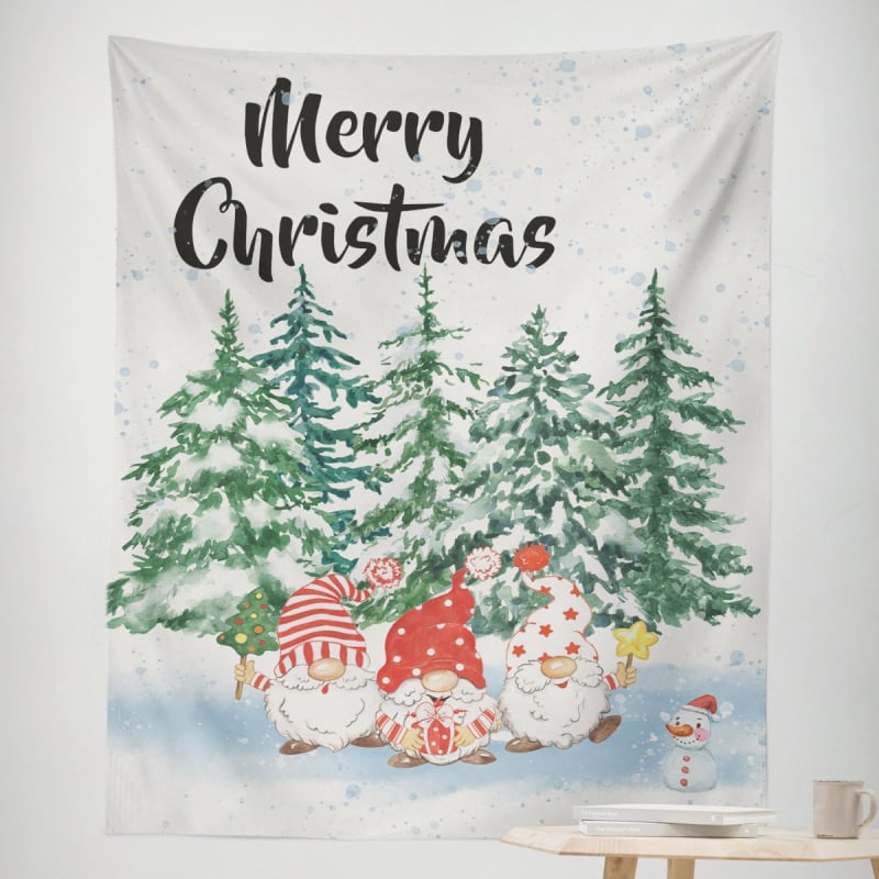 Ziemassvētku gobelēns sienas dekors – taisnstūra, 100% poliesters, roku mazgāšana, gatavs produkts, pielāgošana pieejama