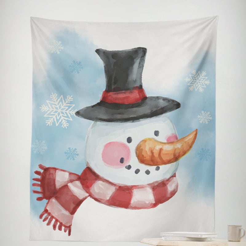 Ziemassvētku gobelēns sienas dekors – taisnstūra, 100% poliesters, roku mazgāšana, gatavs produkts, pielāgošana pieejama