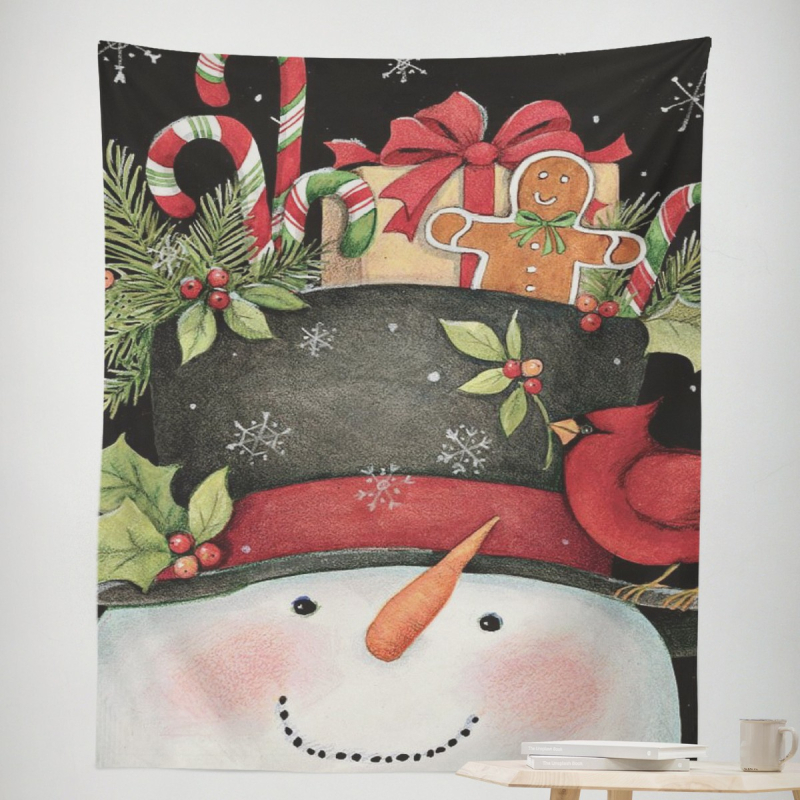 Ziemassvētku gobelēns sienas dekors – taisnstūra, 100% poliesters, roku mazgāšana, gatavs produkts, pielāgošana pieejama