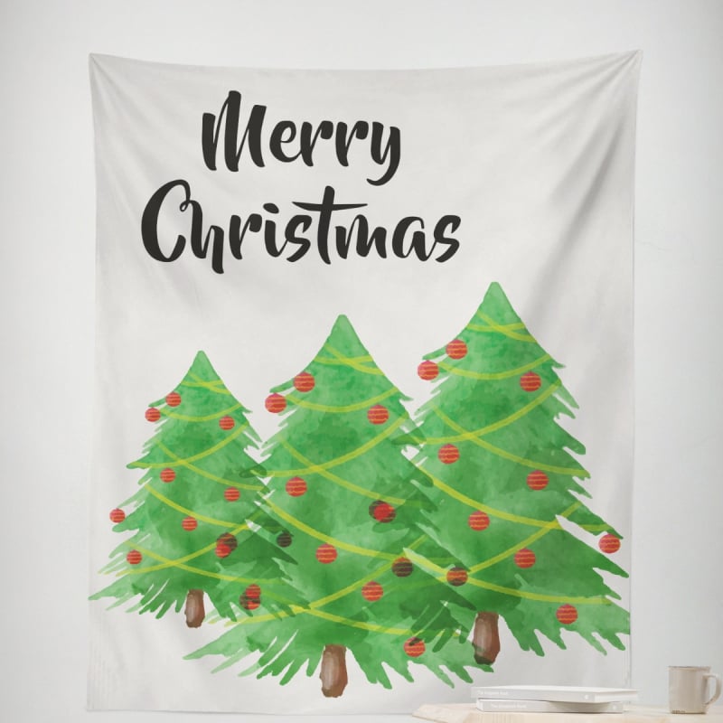 Ziemassvētku gobelēns sienas dekors – taisnstūra, 100% poliesters, roku mazgāšana, gatavs produkts, pielāgošana pieejama