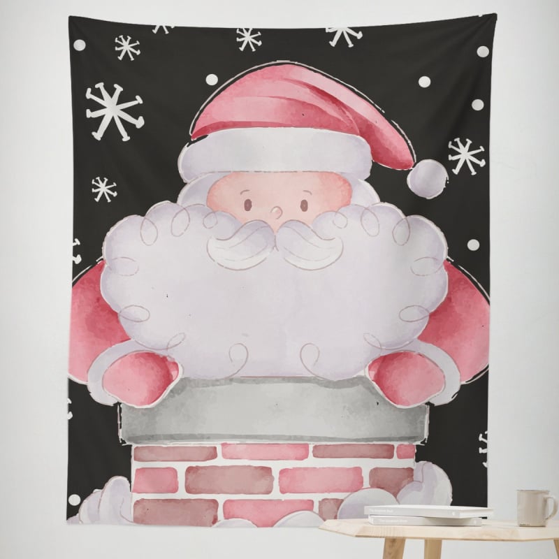 Ziemassvētku gobelēns sienas dekors – taisnstūra, 100% poliesters, roku mazgāšana, gatavs produkts, pielāgošana pieejama