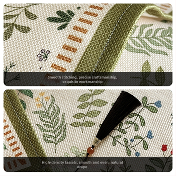 Steag de masă Feitao, 100% poliester, model floral (flori/iarbă/frunze), potrivit pentru living, exterior, restaurante, spații comerciale