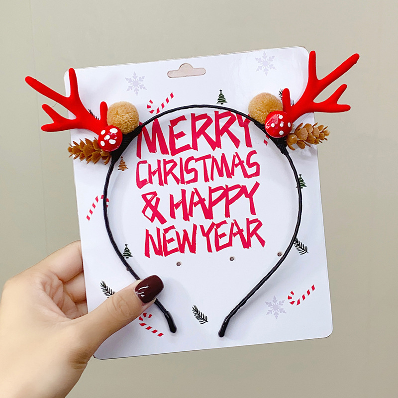 Koreai stílusú plüss kézzel készített fejfedő titánötvözet beépítéssel, agancsos csengős fejpánt